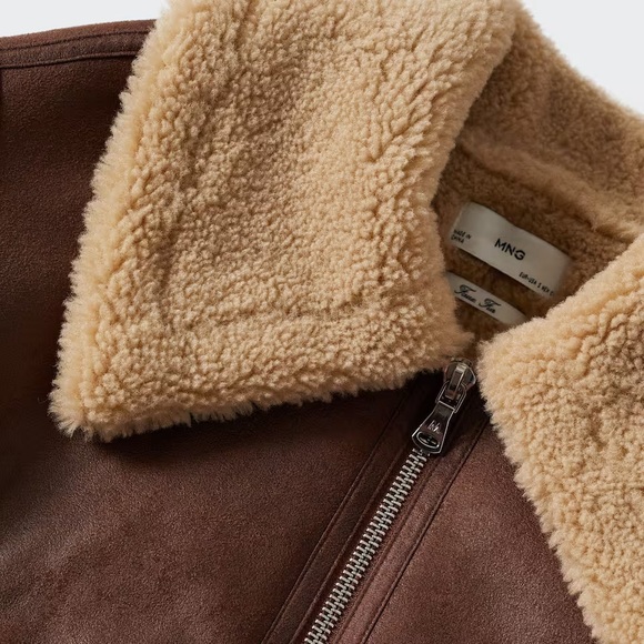 Mango Shearling Collared Jacket - Picture 2 of 9